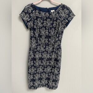 J. Crew Navy and White Floral Mini Dress
